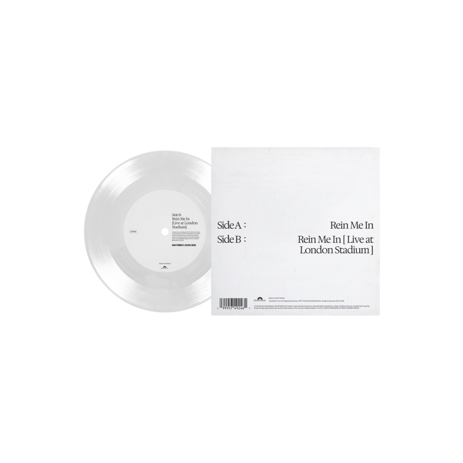 Sam Fender, Olivia Dean - Rein Me In [North Shields Reissue] 7" Single